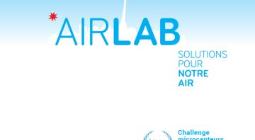 Visuel de la couverture de la brochure avec le logo Airlab sur fond bleu